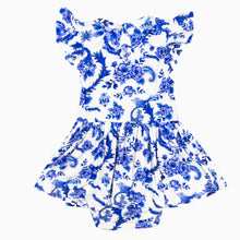 Load image into Gallery viewer, Blue Porcelain Dress and Headband Set
